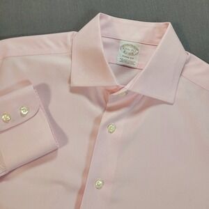 Brooks Brothers Men Button Down Shirt 15.5 35 Pink SOHO Fit Supima Cotton Preppy